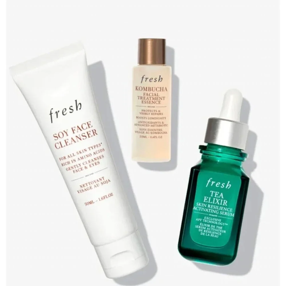 Fresh Luminous Resilient Skin Ritual Set New in Box Cleanser Elixir Treatment